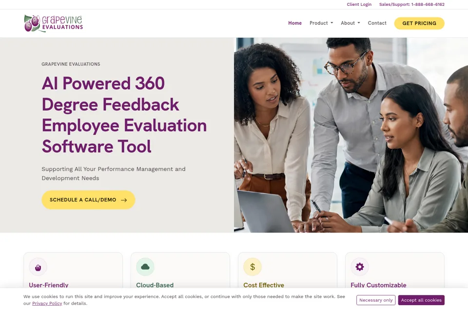 Aperçu de la landing page