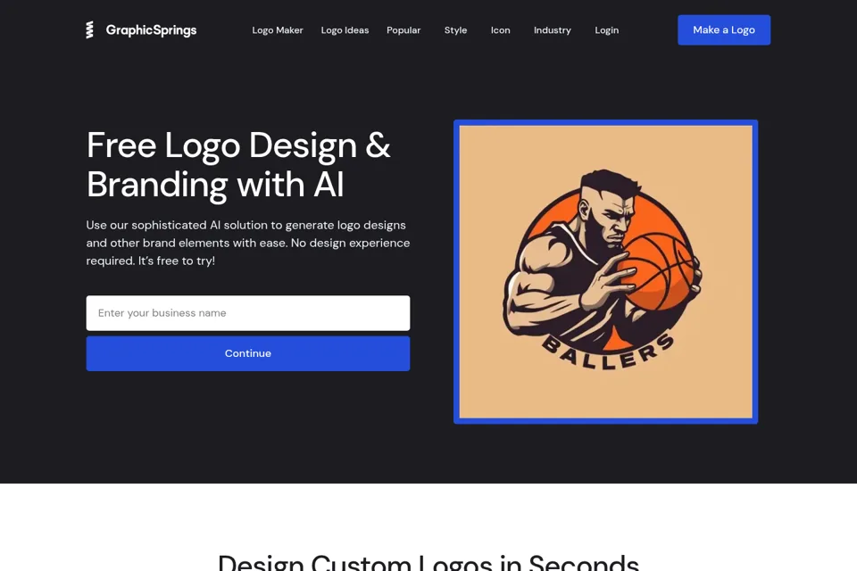 Aperçu de la landing page