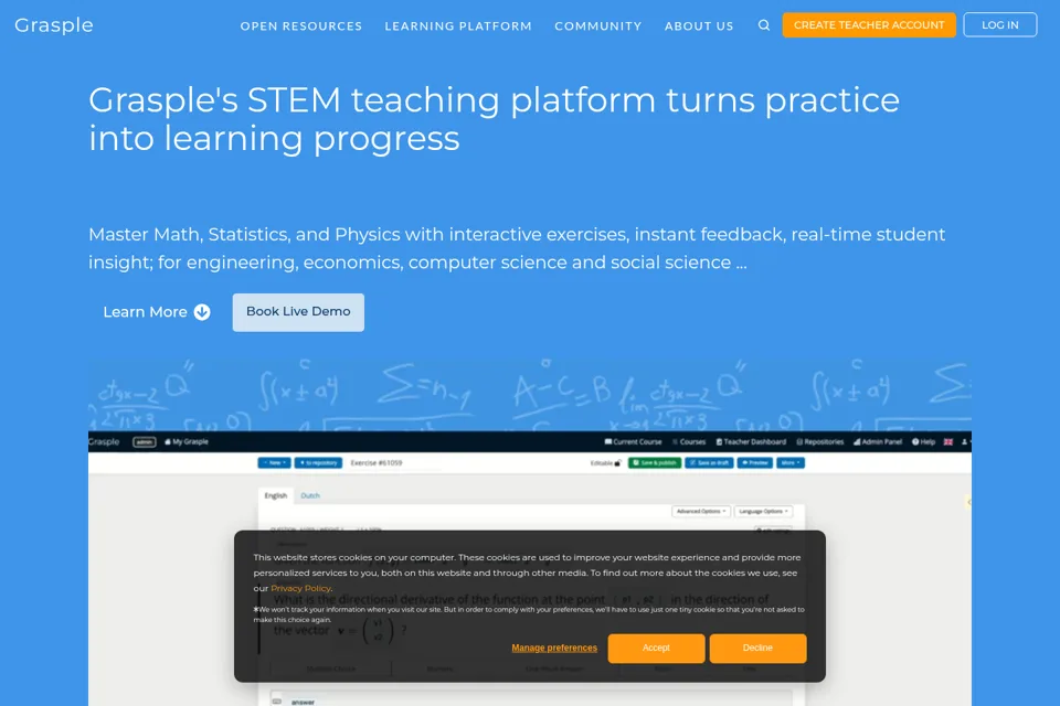 Aperçu de la landing page