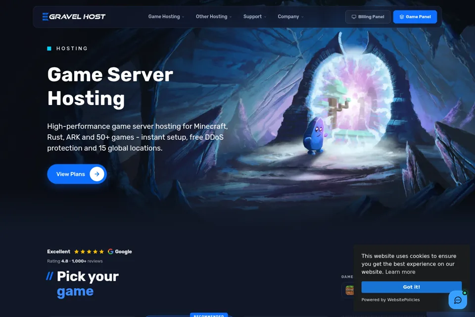 Aperçu de la landing page