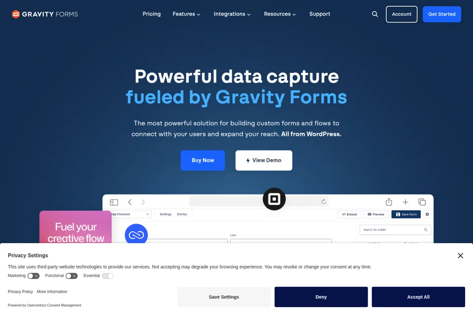 Aperçu de la landing page