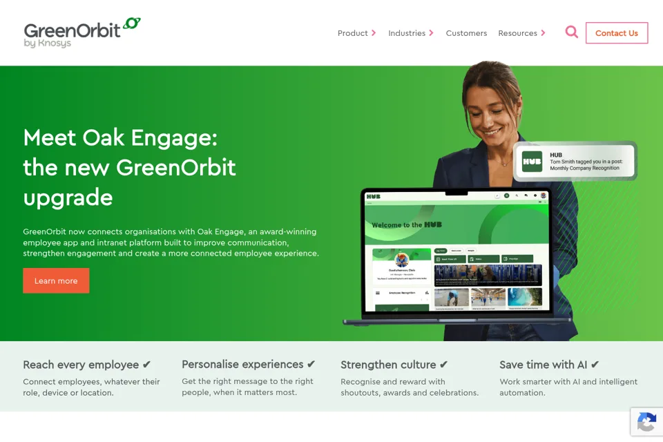 Aperçu de la landing page