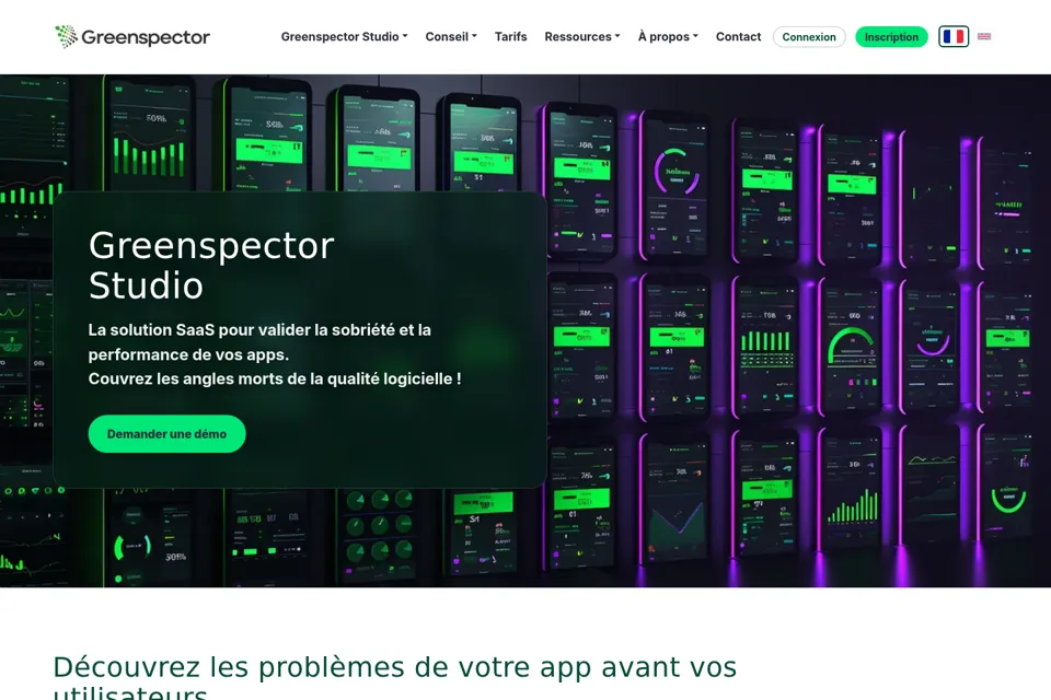 Aperçu de la landing page