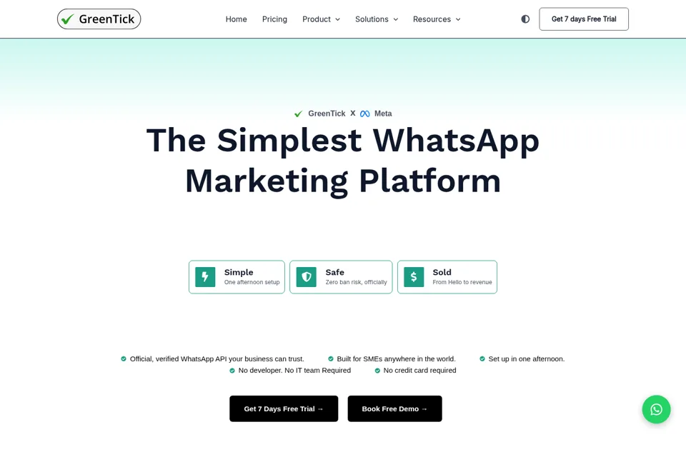 Aperçu de la landing page