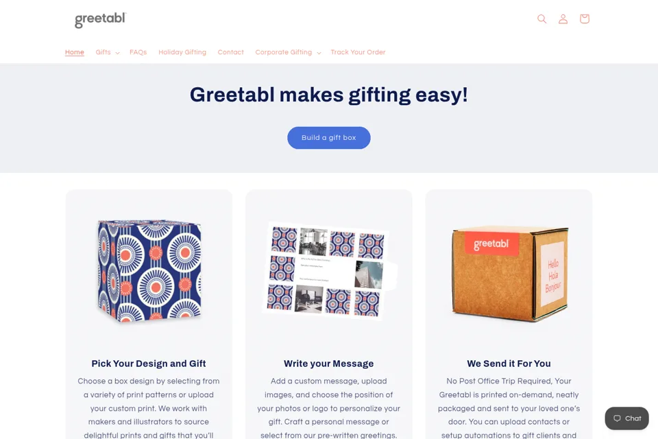 Aperçu de la landing page