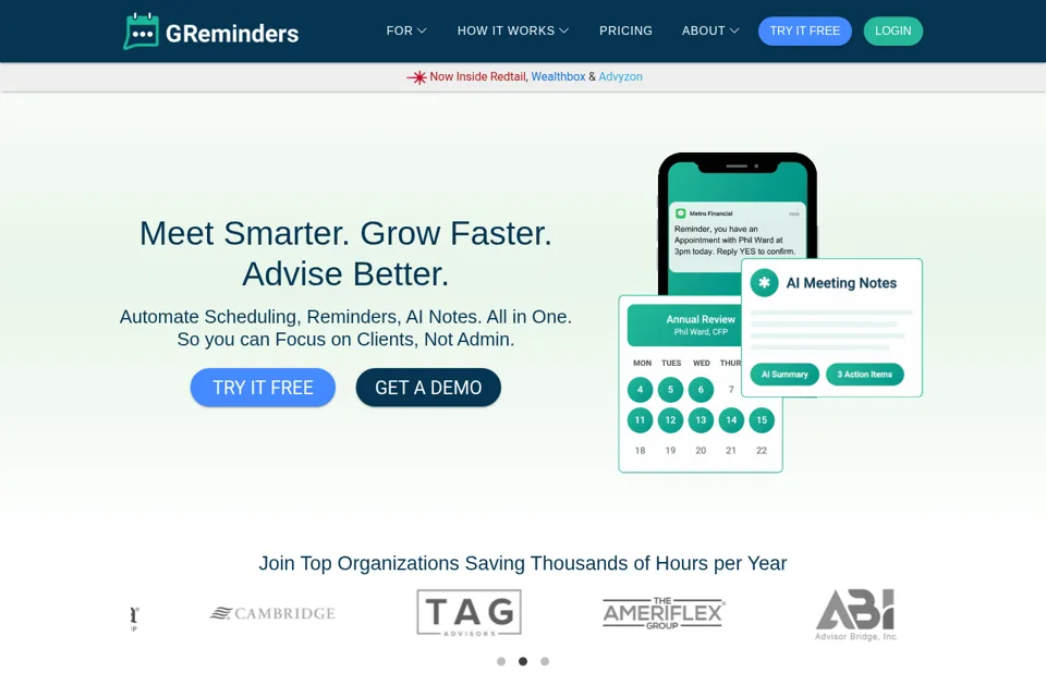 Aperçu de la landing page