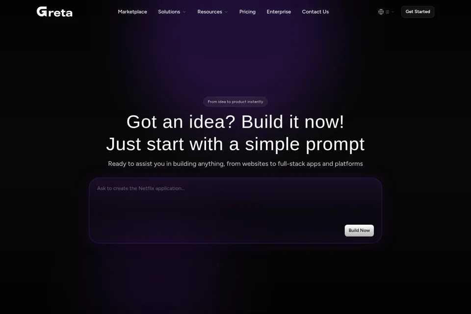 Aperçu de la landing page