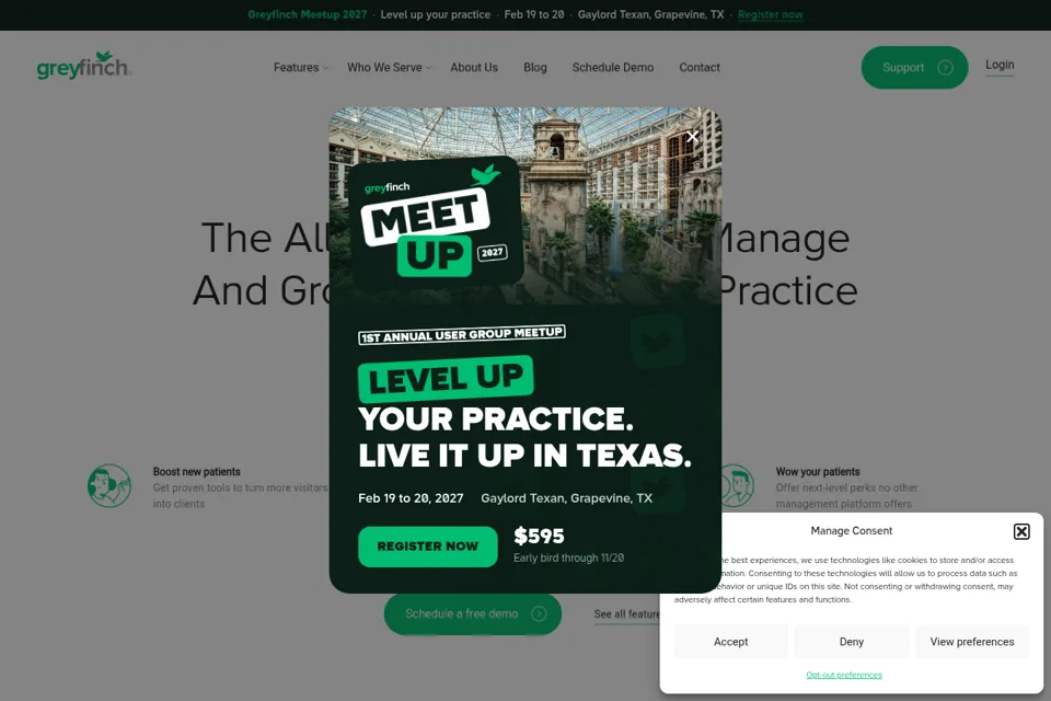 Aperçu de la landing page