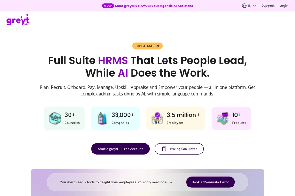 Aperçu de la landing page