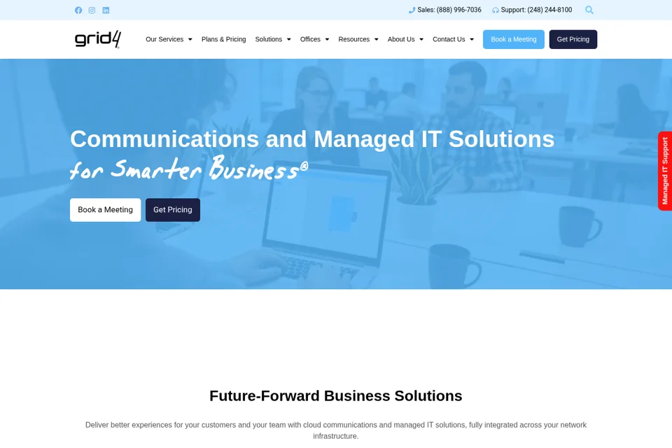 Aperçu de la landing page