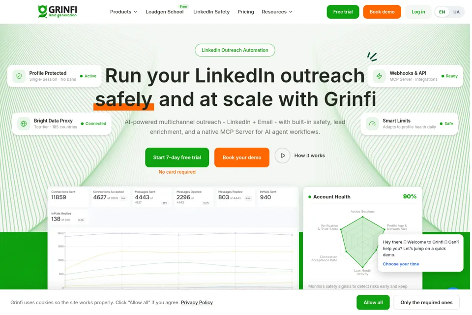 Aperçu de la landing page