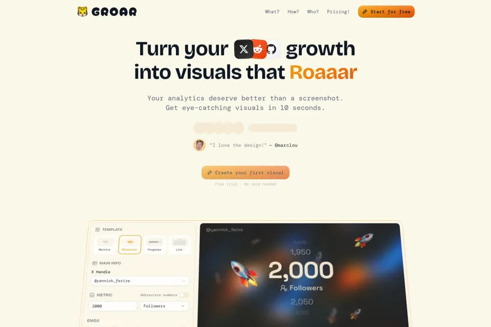 Landing page preview