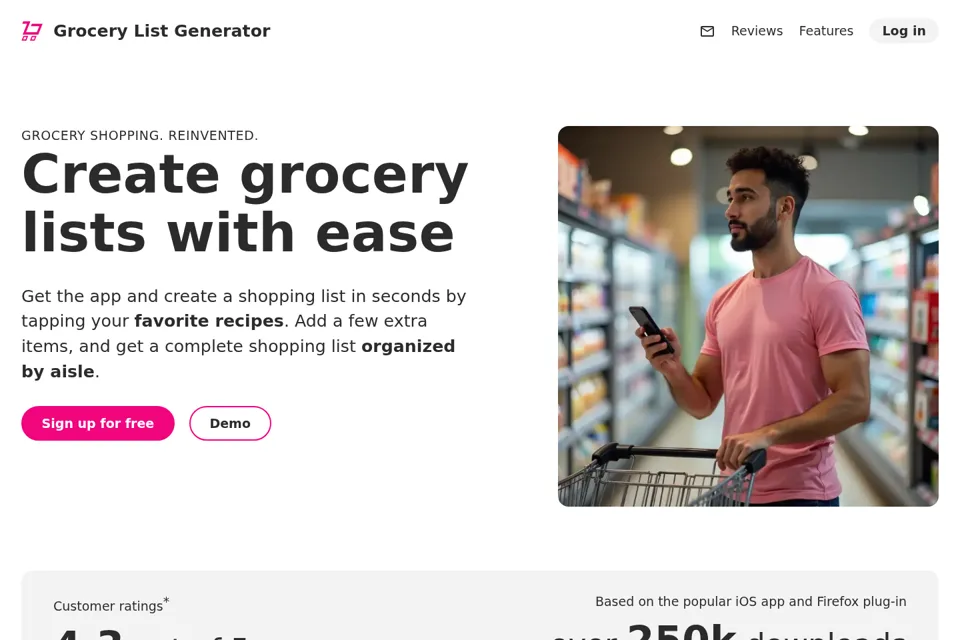 Aperçu de la landing page