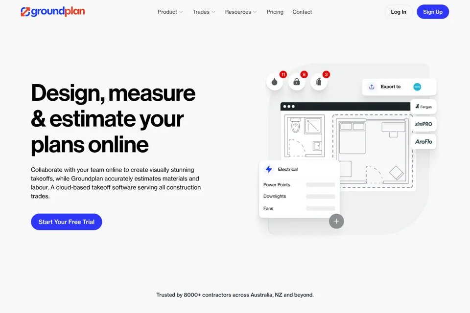 Aperçu de la landing page