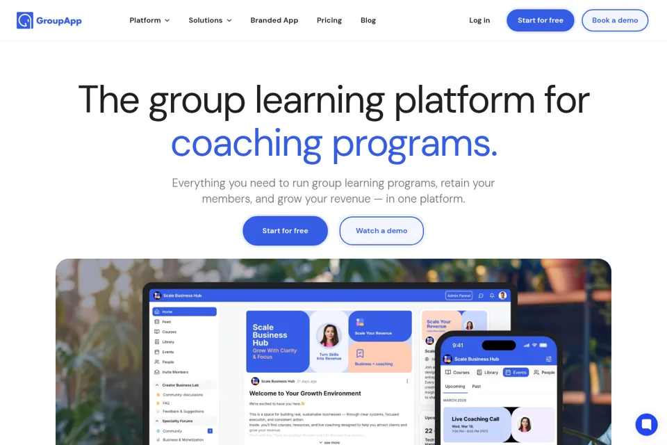 Aperçu de la landing page