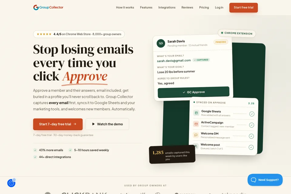 Aperçu de la landing page