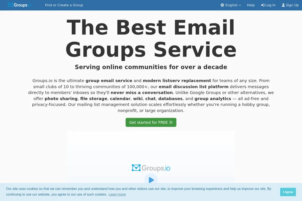 Aperçu de la landing page