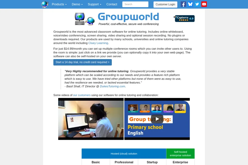 Aperçu de la landing page
