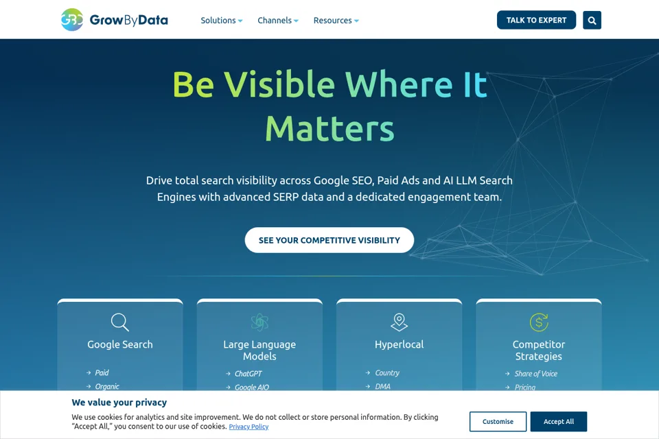 Aperçu de la landing page