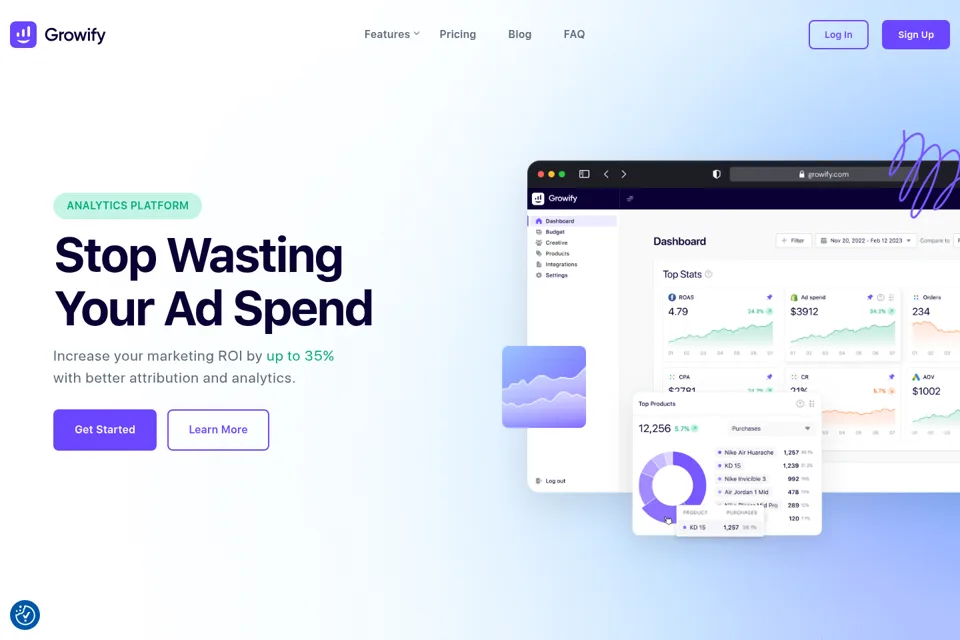 Aperçu de la landing page