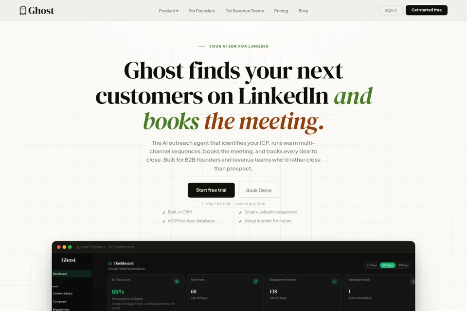 Aperçu de la landing page