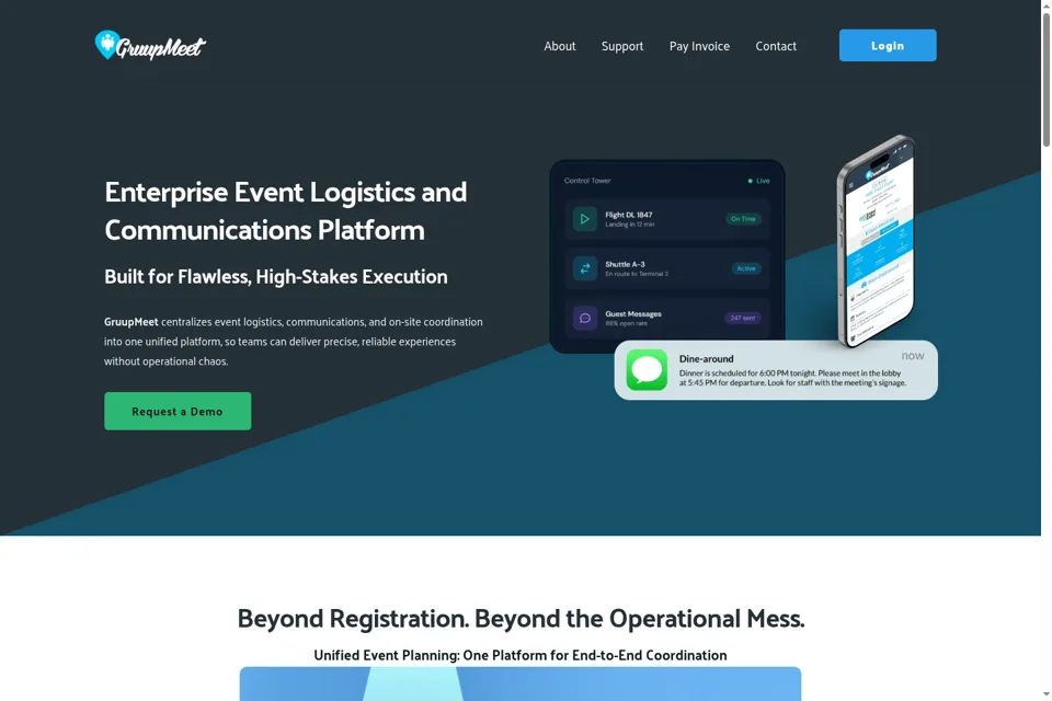Aperçu de la landing page