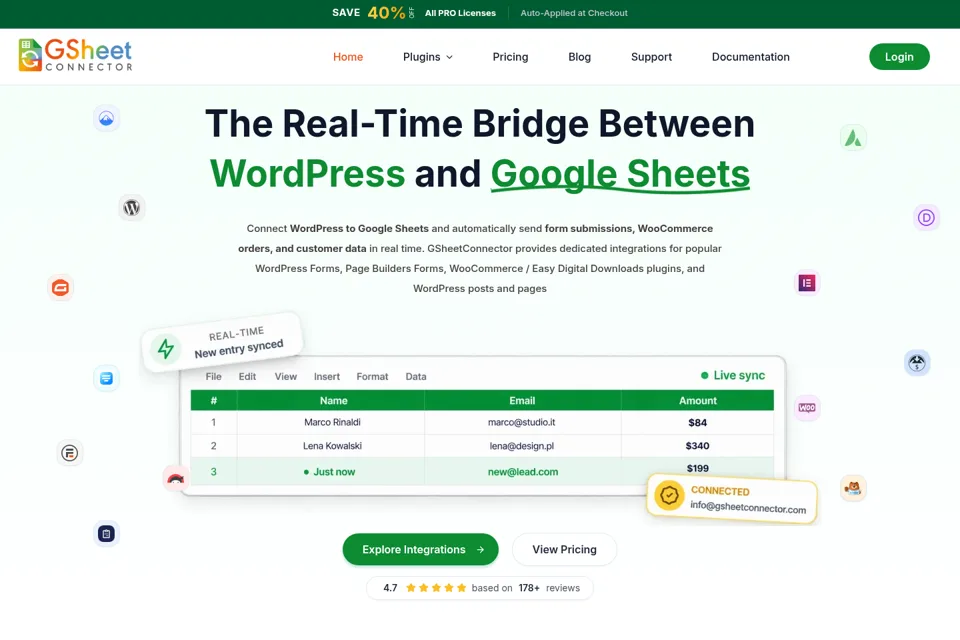Aperçu de la landing page