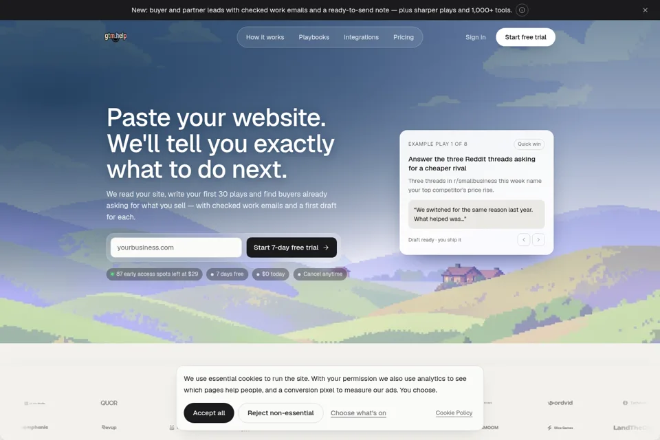 Landing page preview