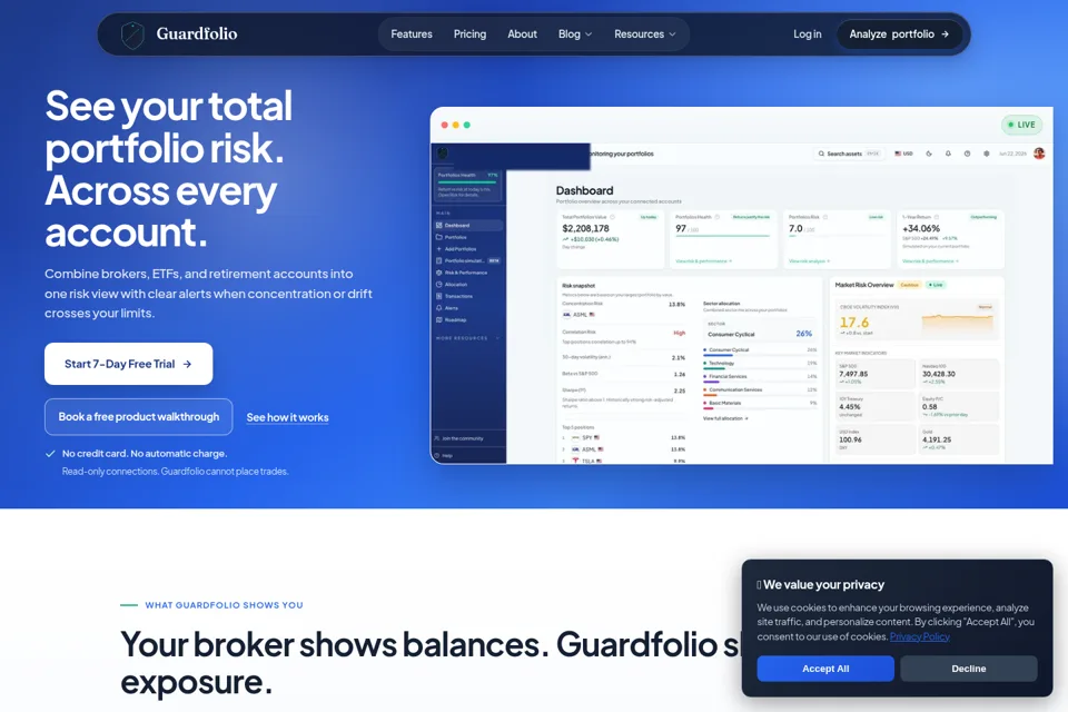 Aperçu de la landing page