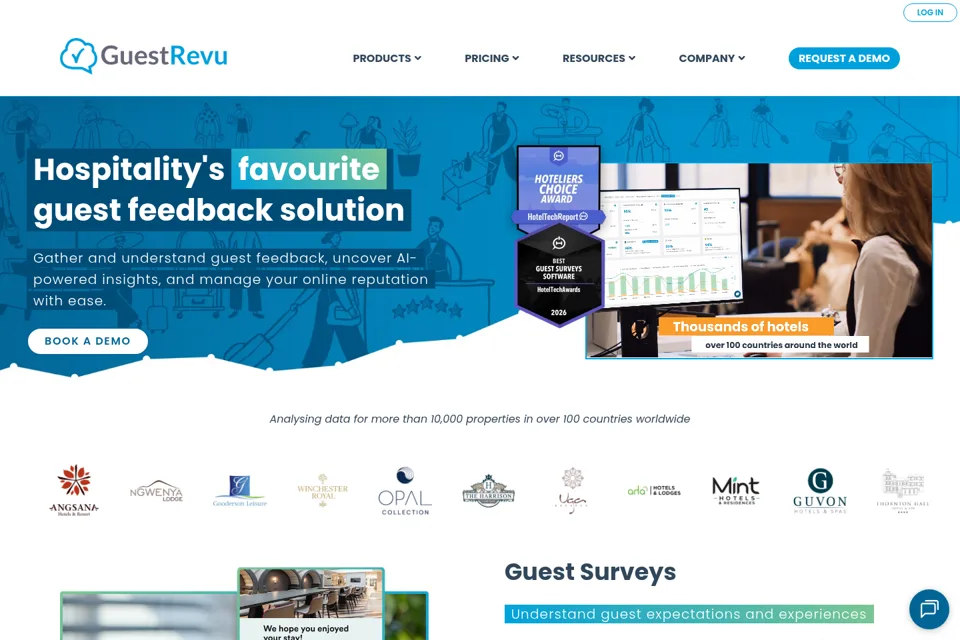 Aperçu de la landing page