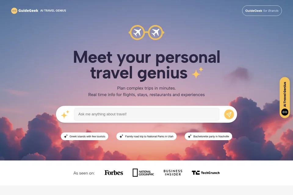 Aperçu de la landing page