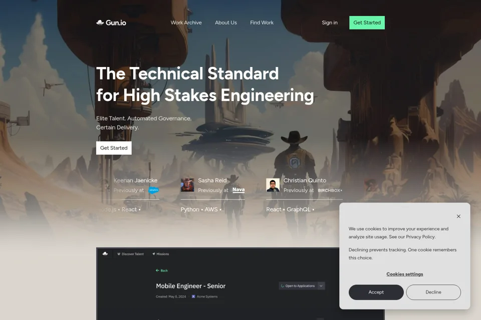 Aperçu de la landing page