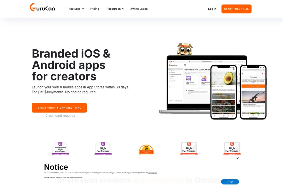 Landing page preview