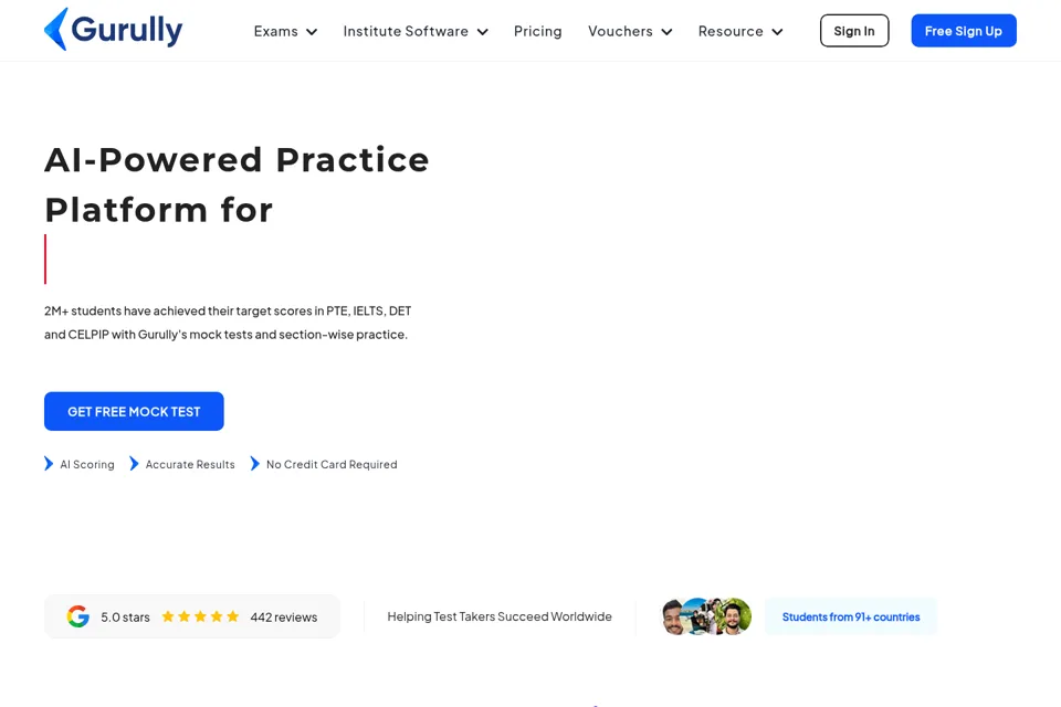 Aperçu de la landing page