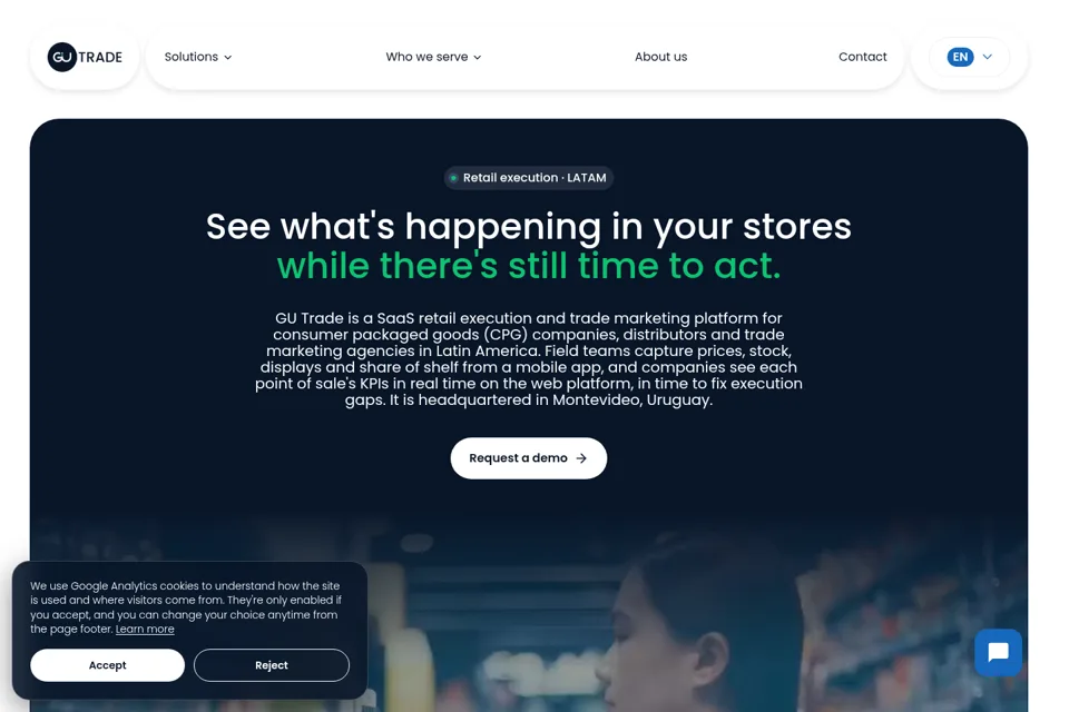 Aperçu de la landing page