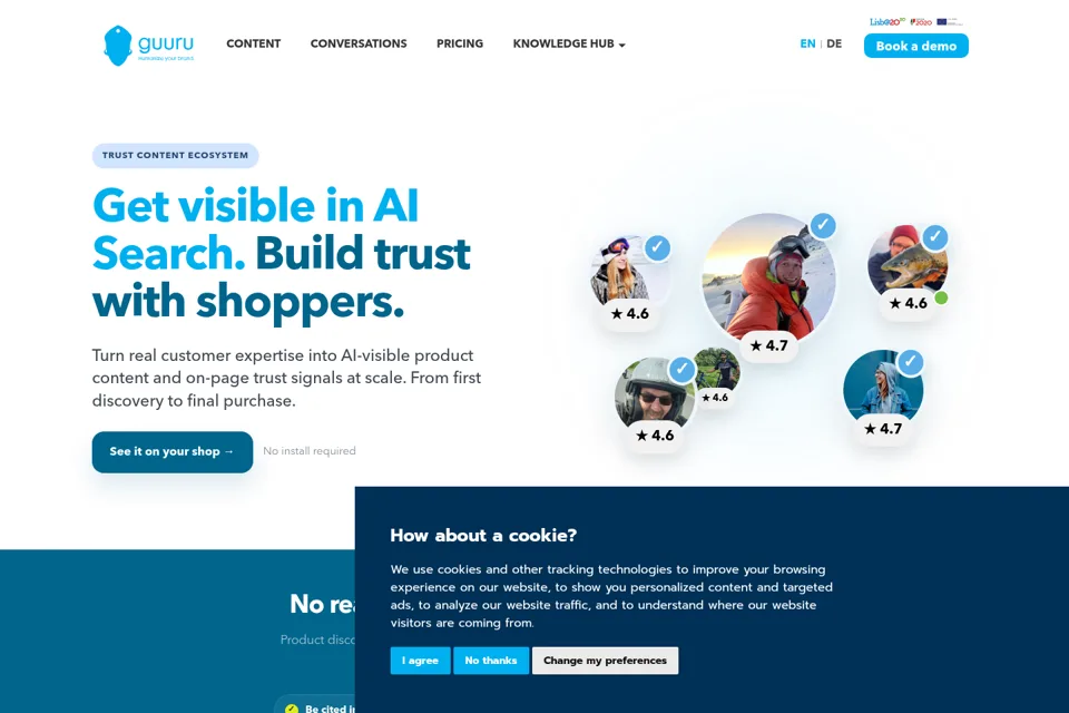 Aperçu de la landing page
