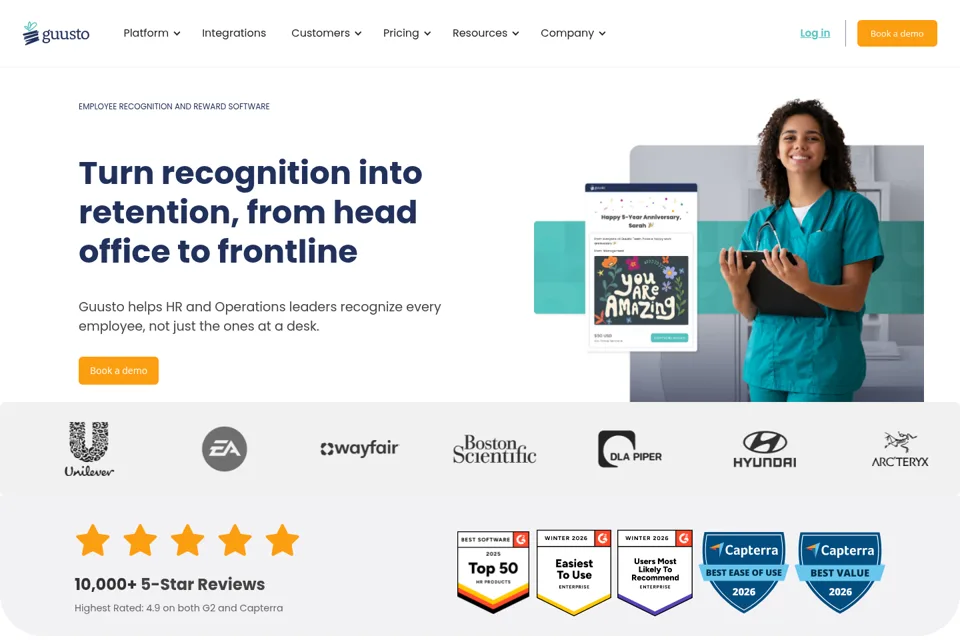 Aperçu de la landing page