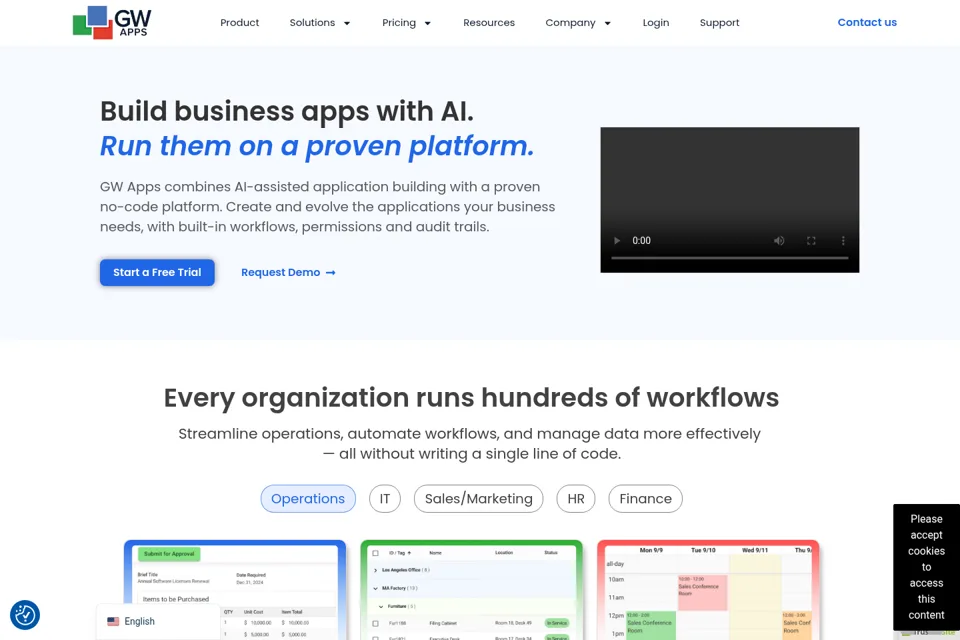 Aperçu de la landing page