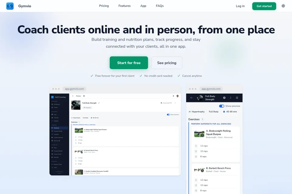 Aperçu de la landing page