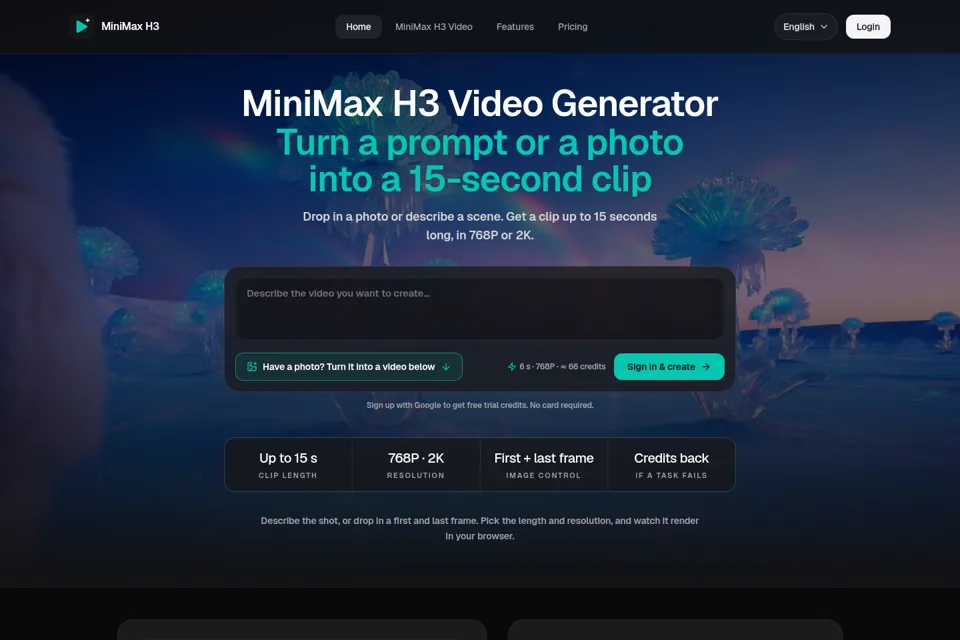 Aperçu de la landing page