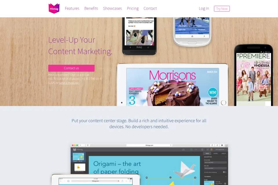 Aperçu de la landing page