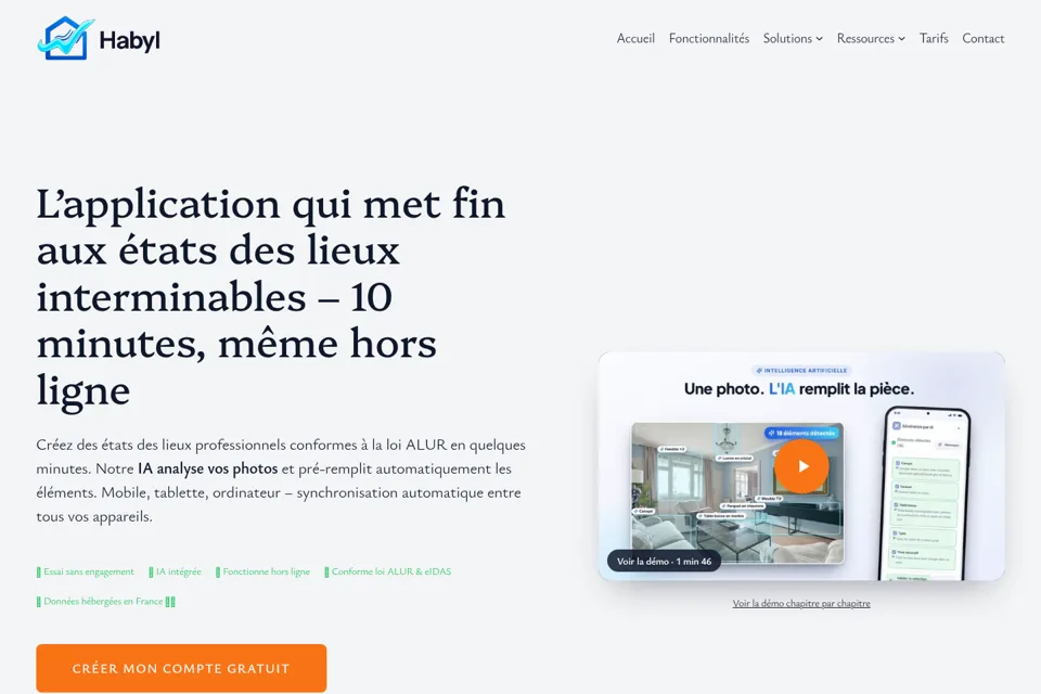 Aperçu de la landing page