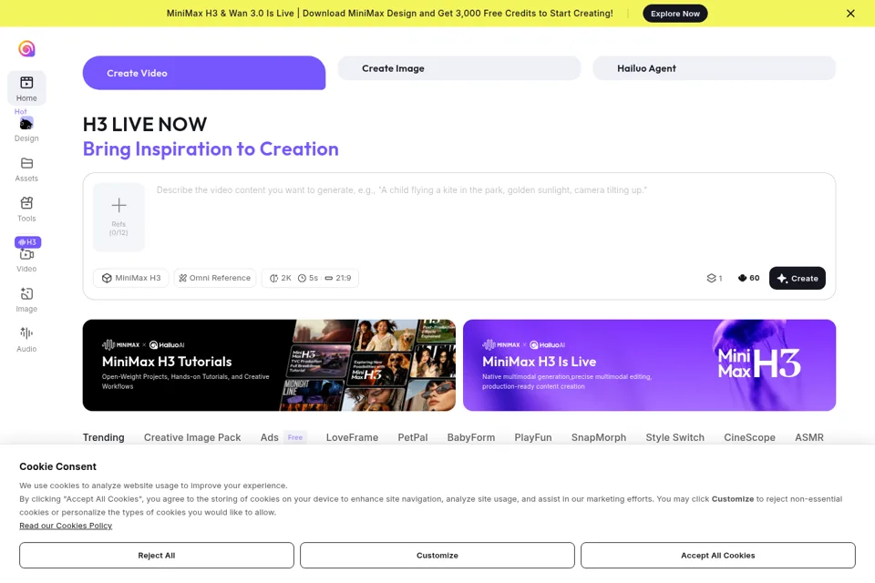 Aperçu de la landing page