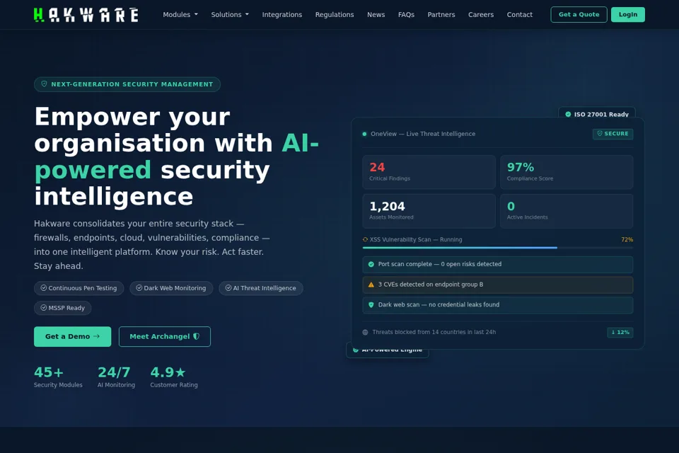 Aperçu de la landing page