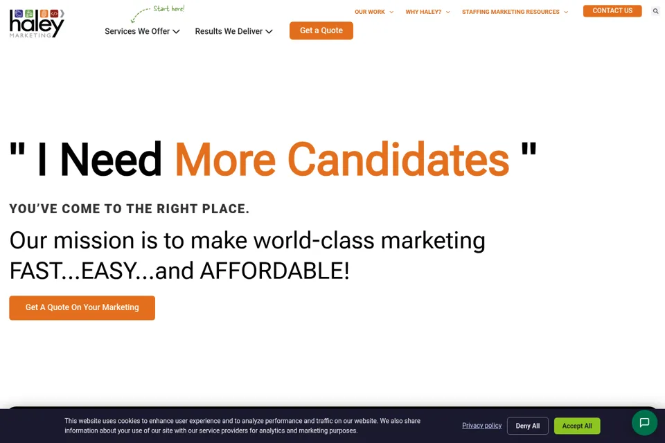 Landing page preview