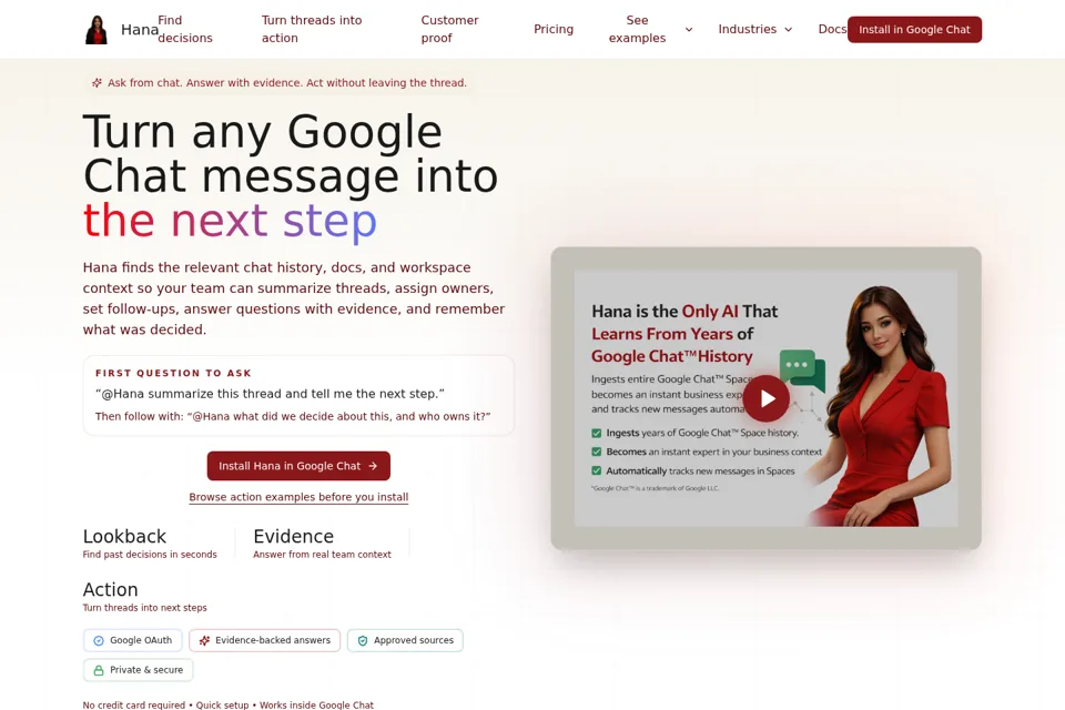 Aperçu de la landing page