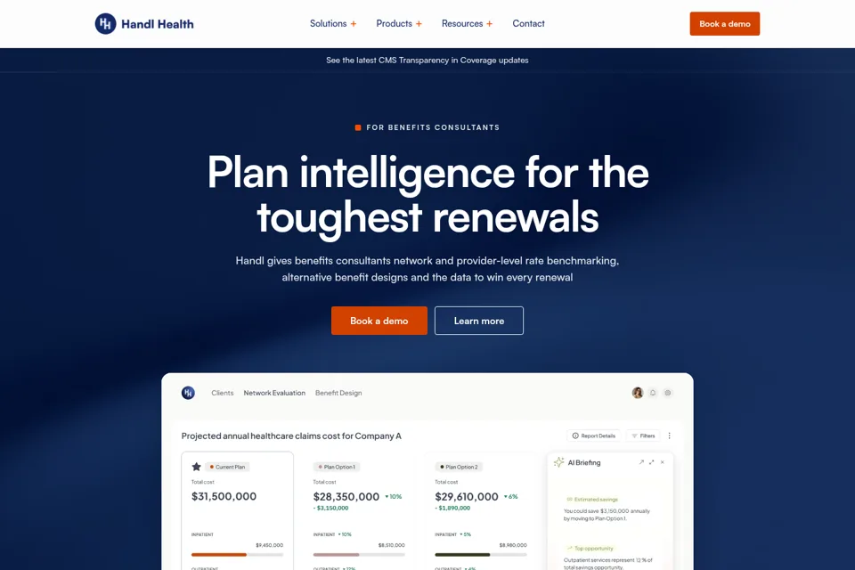 Aperçu de la landing page
