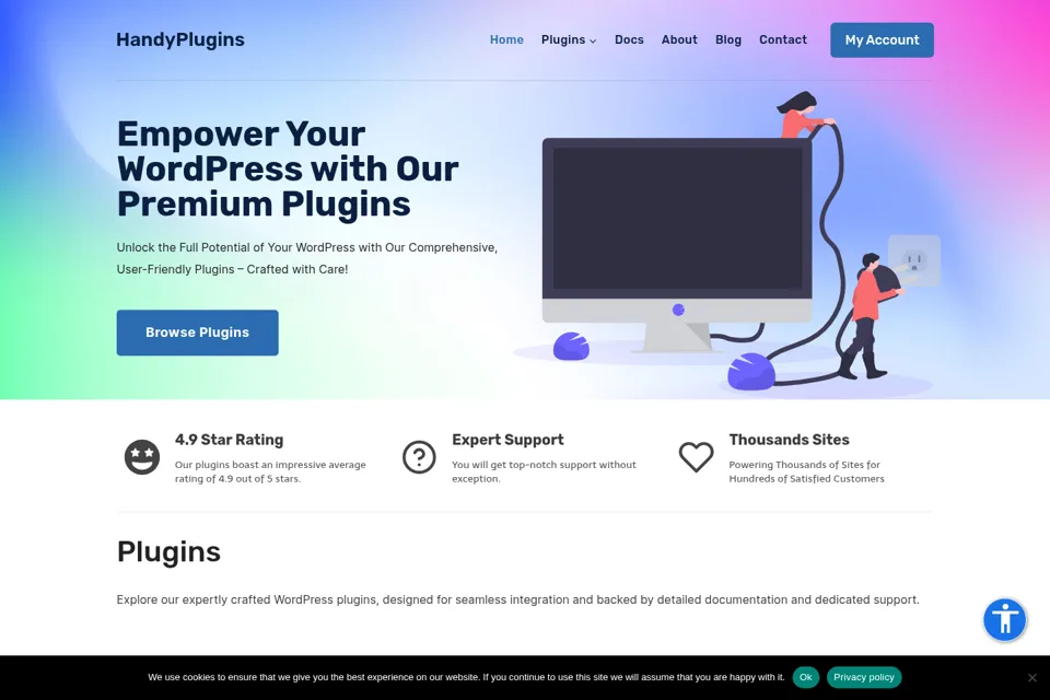 Aperçu de la landing page