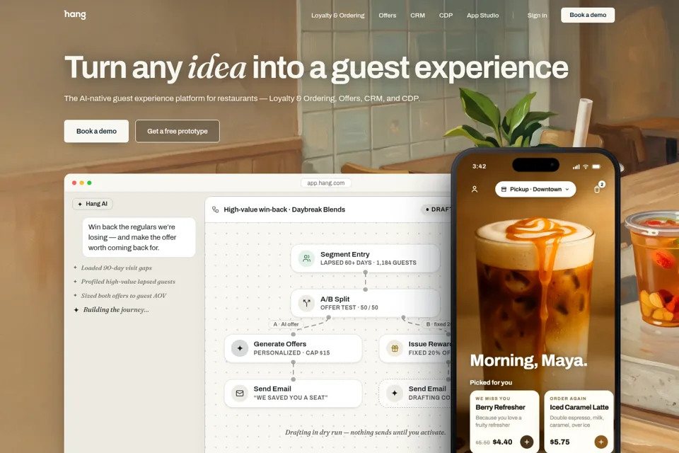 Aperçu de la landing page