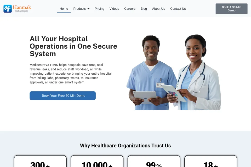 Aperçu de la landing page